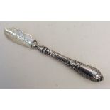 A bright cut silver mounted butter knife. Sheffiel
