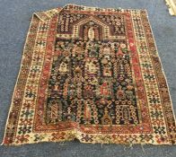 A small Oriental rug. Est. £25 - £35.