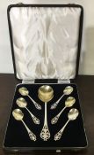 An attractive set of seven piece silver fruit set