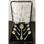 An attractive set of seven piece silver fruit set