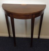 A Georgian mahogany bow front hall table. Est. £30