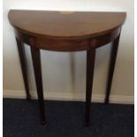 A Georgian mahogany bow front hall table. Est. £30