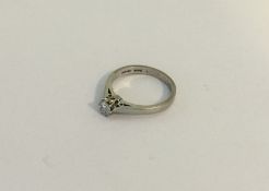 A good diamond single stone ring in platinum claw