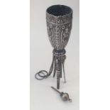 A rare Indian Colonial silver posy holder decorate