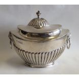 A Victorian silver Adams' style tea caddy with lio