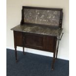A marble top wash stand on turned supports. Est. £