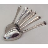 A heavy set of six OE pattern silver dessert spoon