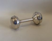 An Edwardian sterling silver child's rattle. Appro