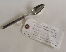 A rare Austrian silver marrow spoon of textured fo