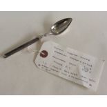 A rare Austrian silver marrow spoon of textured fo