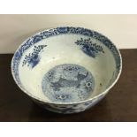 An unusual Chinese blue and white bowl attractivel