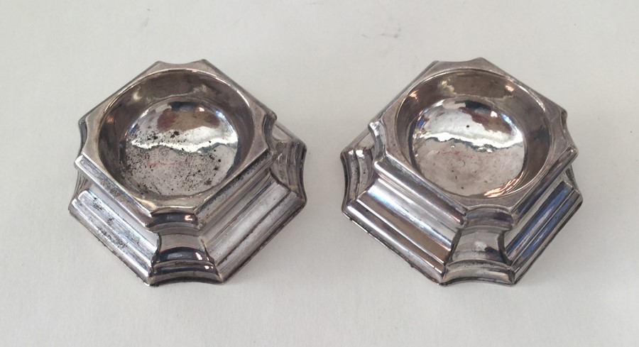 A pair of unusual George II silver trencher salts - Image 2 of 3