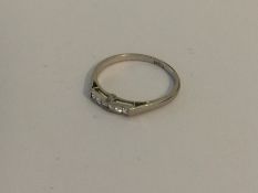 A six stone princess cut diamond ring. Approx. 2.2