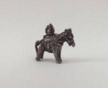 An unusual silver miniature figure of a donkey in