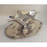 A good Continental silver double edged sauce boat