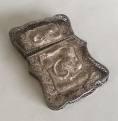 A Chinese silver filigree card case decorated with