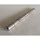 A heavy Indian silver parasol handle of tapering f