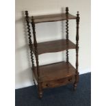 An Antique mahogany shaped front whatnot. Est. £40