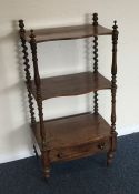 An Antique mahogany shaped front whatnot. Est. £40