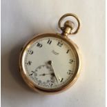 A gent's 9 carat Limit pocket watch with white ena