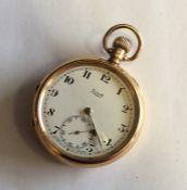 A gent's 9 carat Limit pocket watch with white ena