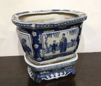 A 20th Century Chinese blue and white rectangular