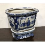 A 20th Century Chinese blue and white rectangular