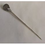 A Victorian silver letter opener in the form of a
