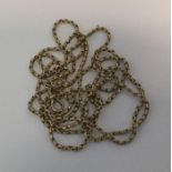 A 9 carat belcher link guard chain. Approx. 21 gra