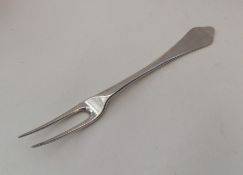 A rare Georgian silver two prong trefid fork. Lond