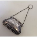 An unusual silver purse decorated with swags. Birm