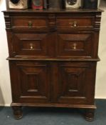 An early oak chest on turned supports. Est. £30 -