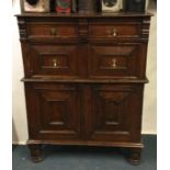 An early oak chest on turned supports. Est. £30 -