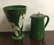 A Royal Barum vase together with a jug. Est. £15 -