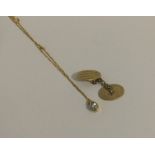 A 9 carat pendant on fine link chain together with