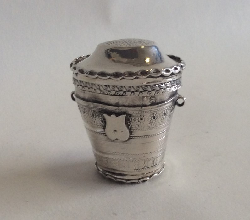 A Dutch tapering silver spice box with hinged top. - Image 2 of 2