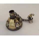 An Antique silver and silver gilt scent bottle. Ap