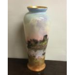 A Royal Doulton baluster shaped vase painted with