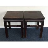 A pair of good Eastern hardwood tables with stretc