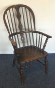 A good Antique bow back Windsor chair with stretch