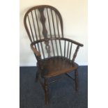 A good Antique bow back Windsor chair with stretch