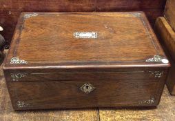 A rosewood and MOP jewellery case with fitted inte