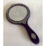 An attractive Edwardian silver and purple velvet h