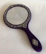 An attractive Edwardian silver and purple velvet h