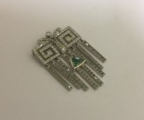 A large retro 1940's diamond brooch with large tri