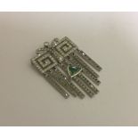 A large retro 1940's diamond brooch with large tri