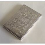 A good quality Victorian silver card case with flo