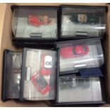 A box containing Franklin Mint model cars. Est. £2