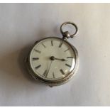 A good quality lady's silver fob watch with white