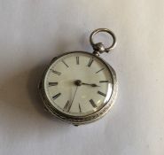 A good quality lady's silver fob watch with white